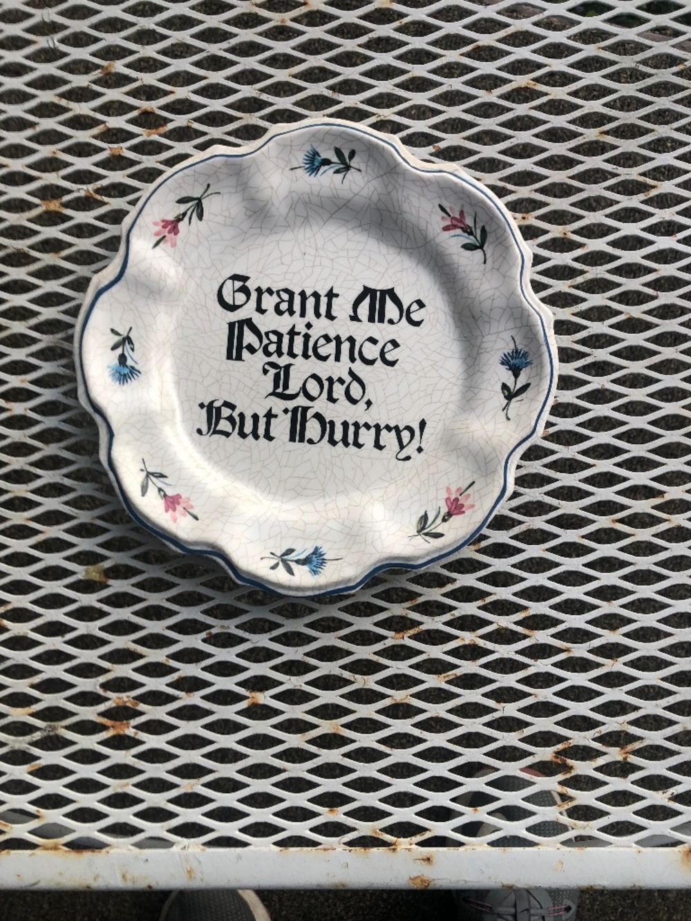 Vintage Italian melamine crackle hanging plate